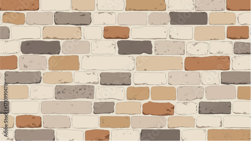 Stone wall background. Stone wall pattern for home exterior design texture backdrop. Vector illustration.	