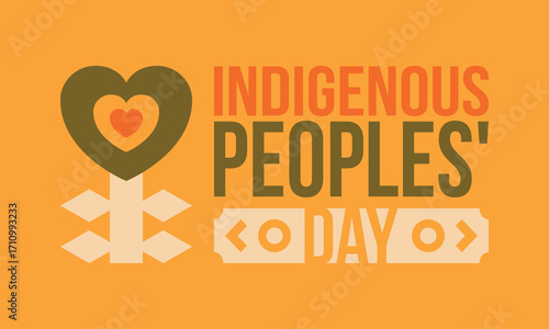 Indigenous Peoples' Day. Native American Day. American Indian culture. Heritage Month. Celebrate annual in United States. Tradition pattern. Poster, card, banner and background. Vector illustration