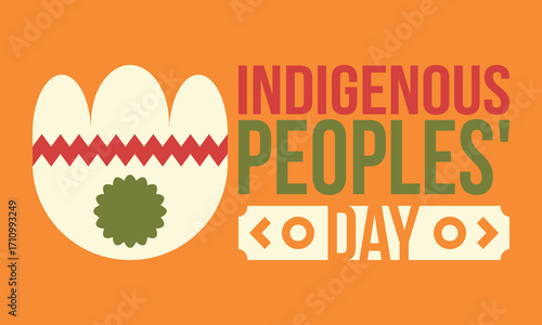 Indigenous Peoples' Day. Native American Day. American Indian culture. Heritage Month. Celebrate annual in United States. Tradition pattern. Poster, card, banner and background. Vector illustration