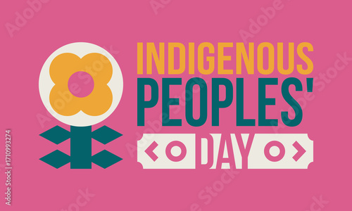 Indigenous Peoples' Day. Native American Day. American Indian culture. Heritage Month. Celebrate annual in United States. Tradition pattern. Poster, card, banner and background. Vector illustration