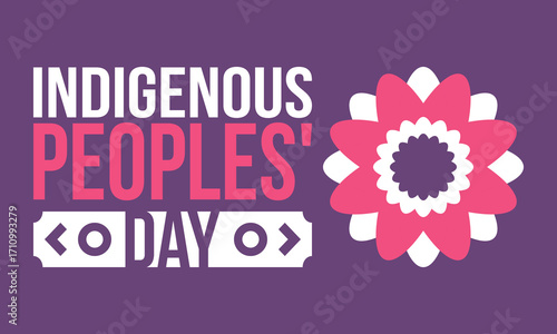 Indigenous Peoples' Day. Native American Day. American Indian culture. Heritage Month. Celebrate annual in United States. Tradition pattern. Poster, card, banner and background. Vector illustration