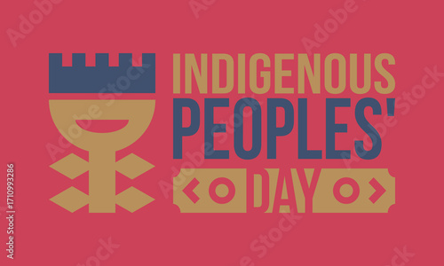 Indigenous Peoples' Day. Native American Day. American Indian culture. Heritage Month. Celebrate annual in United States. Tradition pattern. Poster, card, banner and background. Vector illustration
