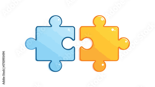 Colorful Puzzle Pieces Connection Illustration