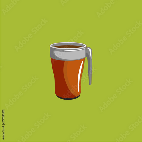 Coffee tea cup icon logo flat vector design