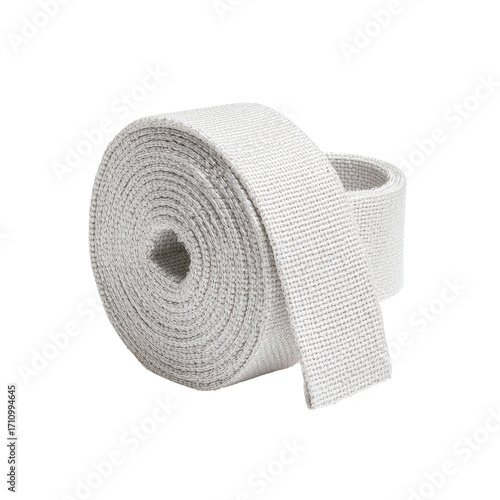 Rolled white fabric tape