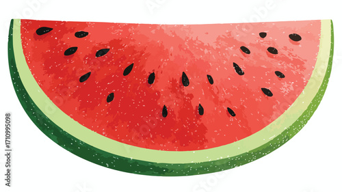 Fresh Watermelon Slice with Seeds Vector Illustration for Graphic Design Projects