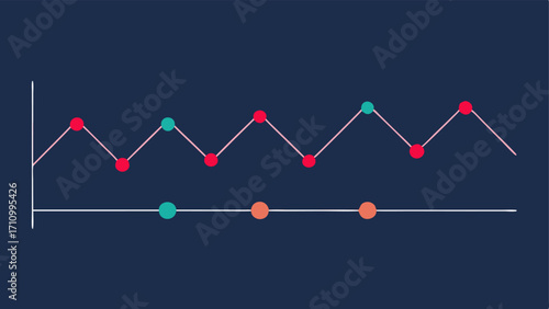 Fitness Progress Graph A line chart showing the trend of daily physical activities over the past month with peaks indicating high activity days and valleys representing rest days.