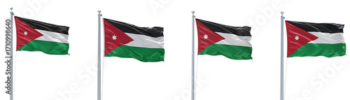 Wallpaper Mural Jordan National Flag on Flagpole On Transparent Background Torontodigital.ca