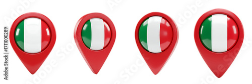 Free Download Italy Flag Map Pin Icon On Transparent Background - GFXLoad