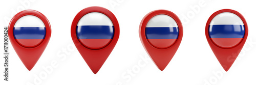Free Download Russia Flag Map Pin Icon On Transparent Background - GFXLoad