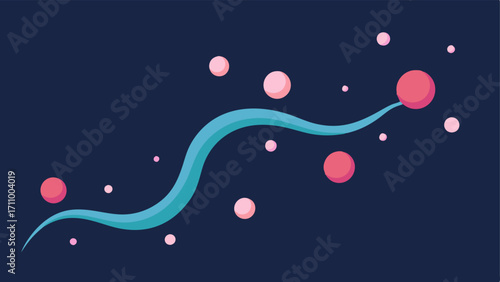 Exosome Flow A flowing stream of small glowing exosomes moving towards a of skin cells symbolizing the delivery of rejuvenating signals.