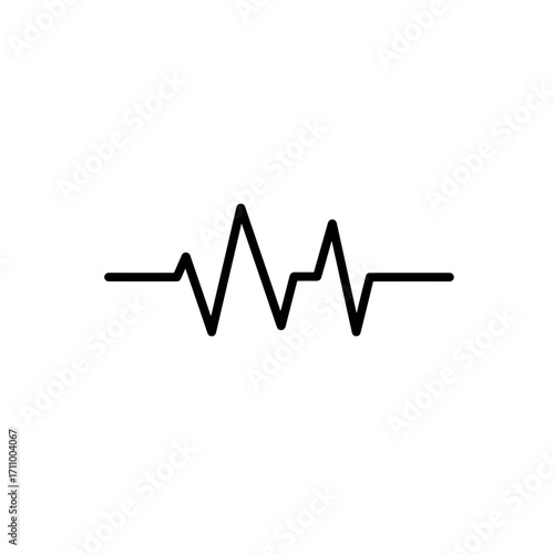 Heartbeat line graphic in minimalist style on white background  