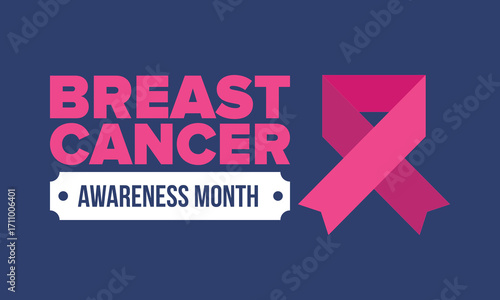 Breast Cancer Awareness Month. Pink october. Pink ribbon. Woman healthcare. Celebrate annual. Medic concept. Girl solidarity. Cancer prevention. Female disease. Poster, banner and background. Vector