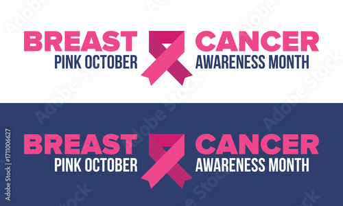 Breast Cancer Awareness Month. Pink october. Pink ribbon. Woman healthcare. Celebrate annual. Medic concept. Girl solidarity. Cancer prevention. Female disease. Poster, banner and background. Vector