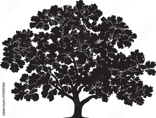 Creative botanical fig tree silhouette vector illustration decorative style