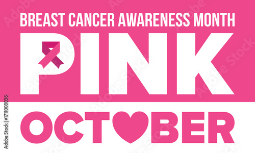 Breast Cancer Awareness Month. Pink october. Pink ribbon. Woman healthcare. Celebrate annual. Medic concept. Girl solidarity. Cancer prevention. Female disease. Poster, banner and background. Vector