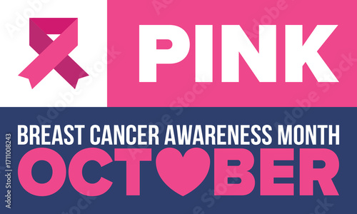 Breast Cancer Awareness Month. Pink october. Pink ribbon. Woman healthcare. Celebrate annual. Medic concept. Girl solidarity. Cancer prevention. Female disease. Poster, banner and background. Vector