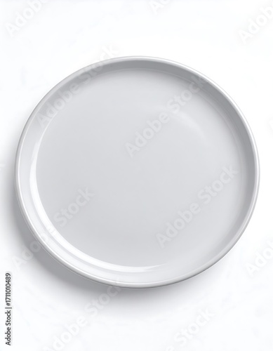 Empty white round plate