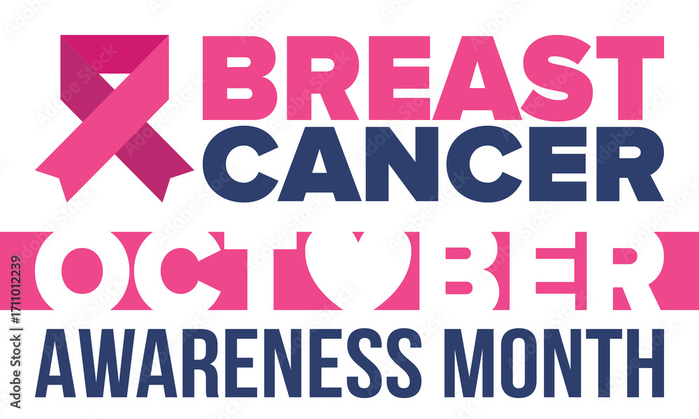 Fototapeta premium Breast Cancer Awareness Month. Pink october. Pink ribbon. Woman healthcare. Celebrate annual. Medic concept. Girl solidarity. Cancer prevention. Female disease. Poster, banner and background. Vector