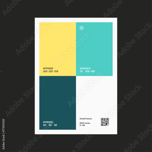 Deco Blue Color Pallette Poster Design