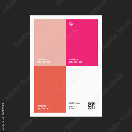 Coral Flame Color Pallette Poster Design