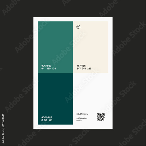 Old Pine Green Color Pallette Poster Design