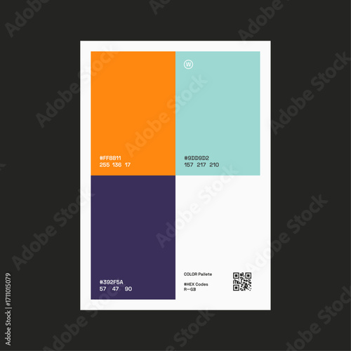 Space Blue Color Pallette Poster Design