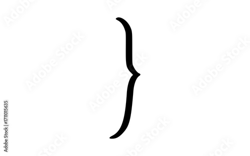 Hand Drawn Single Closing Curly Bracket Symbol