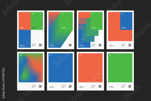Set of Multiple Blue Tomato Grass Color Pallette Poster Design