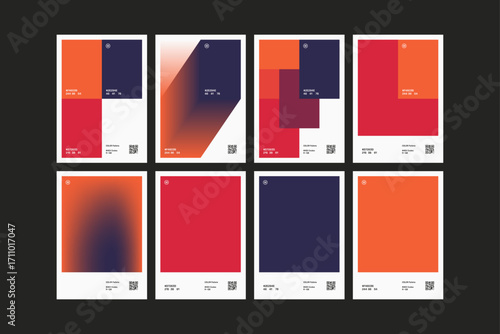 Set of Multiple Crimson Plum Color Pallette Poster Design