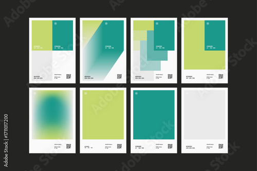 Set of Multiple Sage Leaf Color Pallette Poster Design