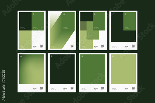 Set of Multiple Moss Green Color Pallette Poster Design