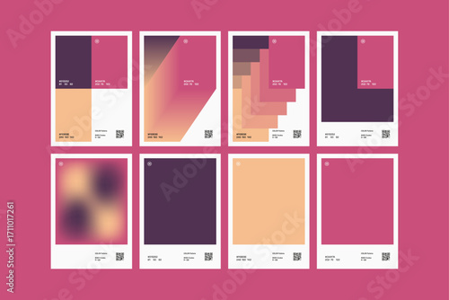 Set of Multiple Violet Rose Peach Color Pallette Poster Design