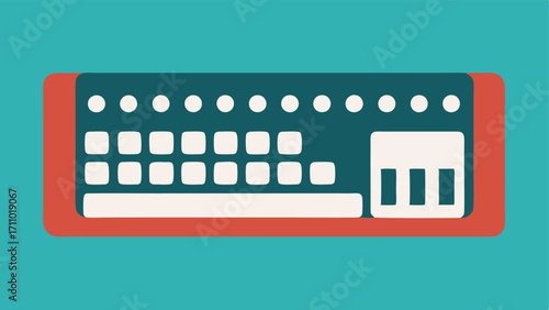 Adaptive Keyboard A side view of a computer keyboard designed with larger keys and braille lettering emphasizing accessibility for those with vision difficulties.