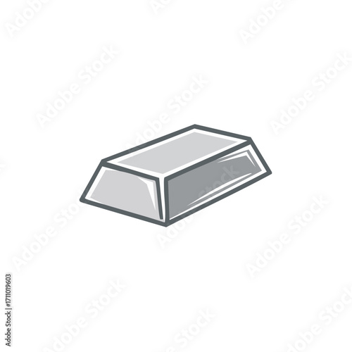 Shiny silver ingot on the display