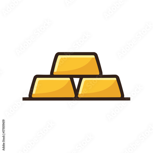 Gold bars stacked in a stable pyramid formation, representing wealth and financial security. Their golden color shines brightly, symbolizing value