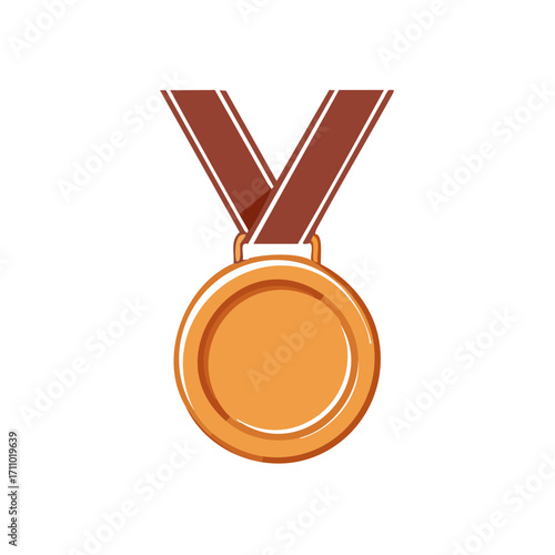 A bronze medal with a brown ribbon. The medal symbolizes achievement and recognition, the perfect reward for a job well done