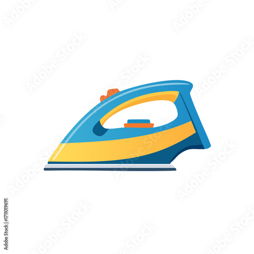 A cartoon image of an iron