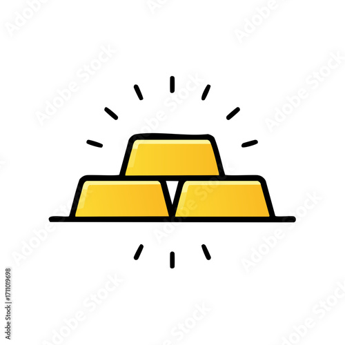Shining gold bars with a radiant glow, symbolizing wealth and value. The image showcases stacked gold bars with radiating lines, capturing the essence of financial success and investment