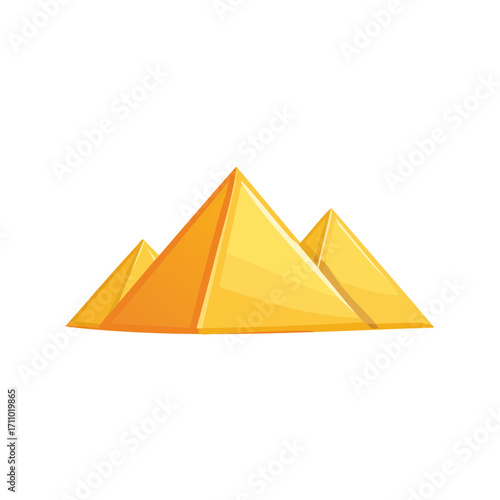 An illustration of the iconic pyramids against the sunshine, evoking a sense of history and ancient civilization.