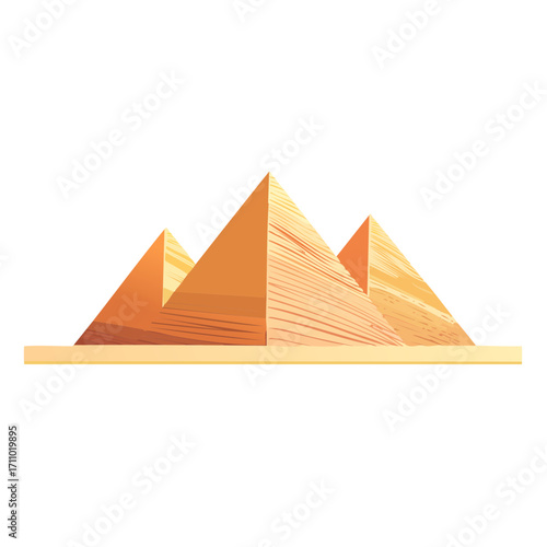 The iconic pyramids of Giza standing majestically in the desert landscape