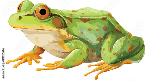 Adorable Frog Cartoon Character for Kids Design Projects and Education Materials