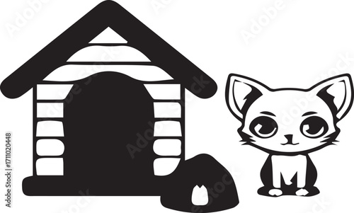 cat and house