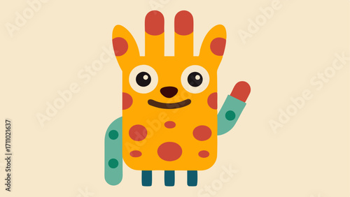 AnimalThemed Hand A prosthetic hand designed to resemble a friendly cartoon animal with big eyes and playful ears complete with colorful spots and textures to engage childrens