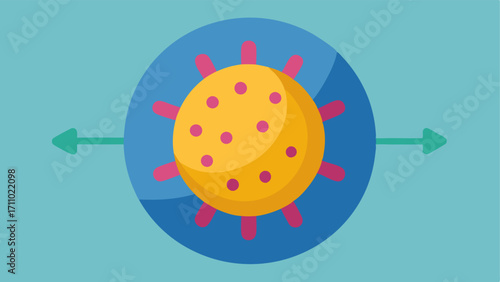 Exosome Structure A closeup view of an exosome depicting its spherical shape and lipid bilayer with arrows indicating its role in cellular communication.