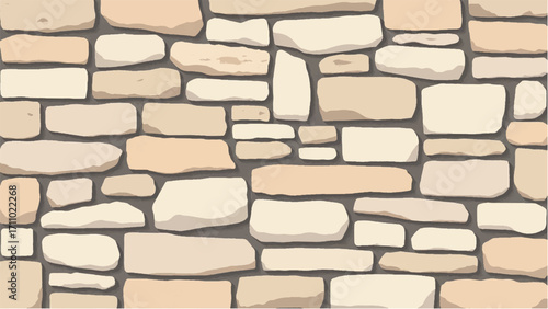 Stone wall background. Stone wall pattern for home exterior design texture backdrop. Vector illustration.	