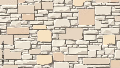 Stone wall background. Stone wall pattern for home exterior design texture backdrop. Vector illustration.	
