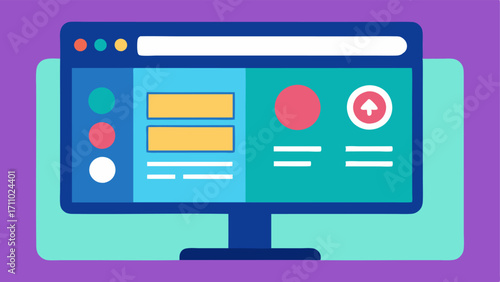 Accessible Interface Design An illustration of a user interface with high contrast colors large buttons and clear labels ideal for users with visual impairments displayed on a