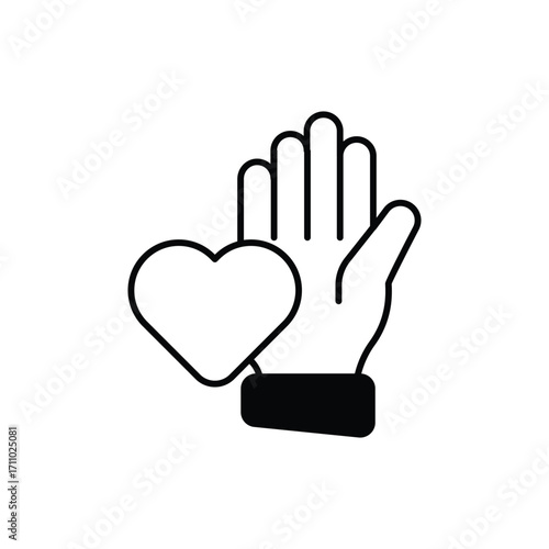 Volunteering Black Glyph Vector Icon