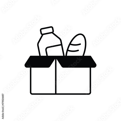 Food Bank Black Glyph Vector Icon
